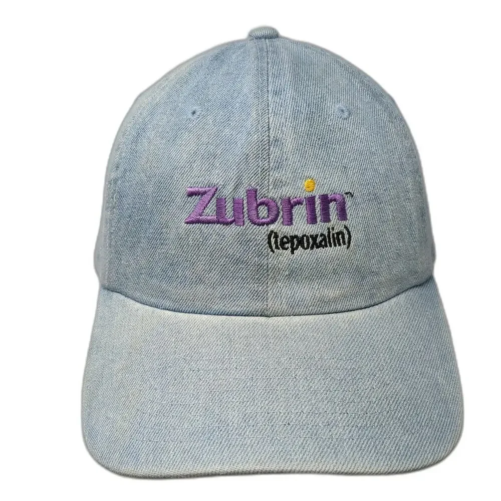 Toppers Baseball Cap Blue One Size Denim Embroidered Zubrin Logo Adjustable Hat